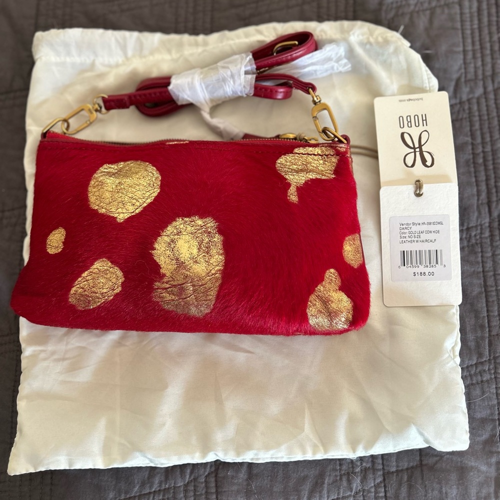 HOBO Darcy Gold Leaf Leather with Haircalf crossbody bag.